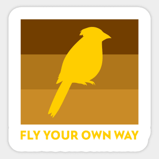 Fly Your Own Way Parrot Bird design, Motivational Quote Sticker